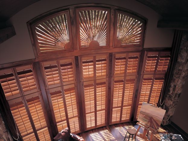 Window Treatments for Arches: Heritance® hardwood shutters